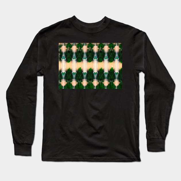 Dragonfly wing pattern green Long Sleeve T-Shirt by FlossOrFi